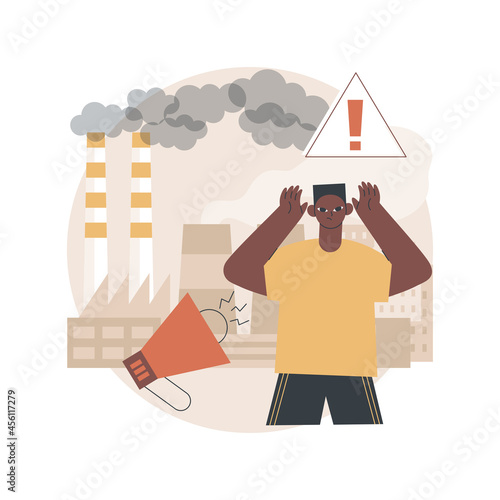 Eco-shaming abstract concept vector illustration. Eco anxiety, internet shaming, ecological activist, feelings abuse, propaganda, marketing strategy, consumerism, green movement abstract metaphor.