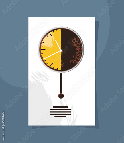 rectangle clock of coffee time