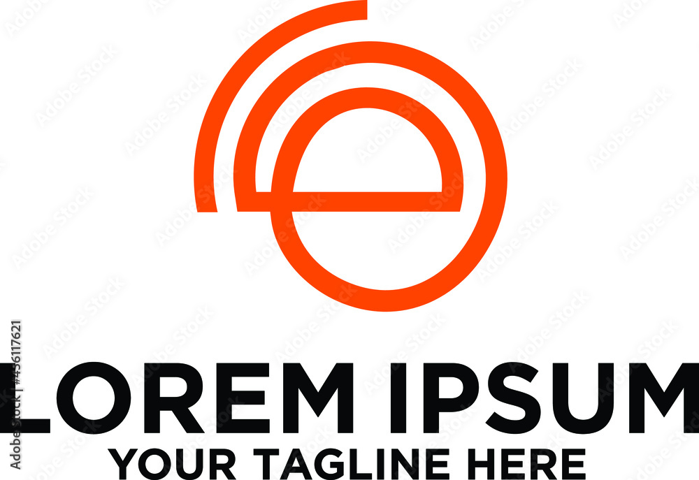 Fototapeta premium Initial letter e for network technology logo