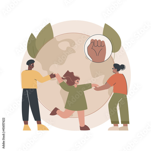 Youth empowerment abstract concept vector illustration. Children and young people take charge, take action, improve life quality, democracy building, youth activism, involvement abstract metaphor.