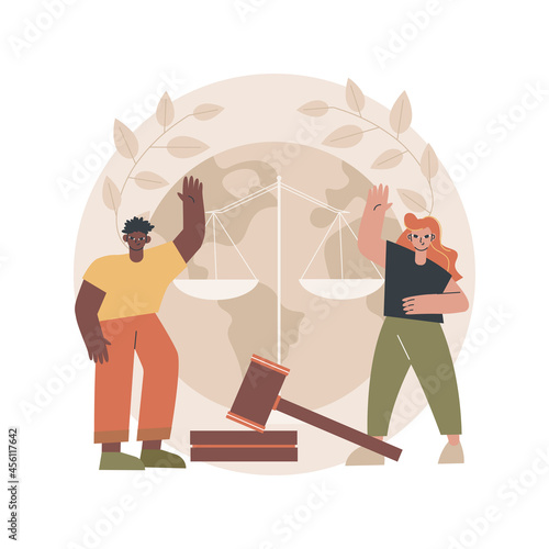 Youth rights abstract concept vector illustration. Youth liberation, young people rights protection, make decision, age of majority, voting age, intergenerational equity abstract metaphor.