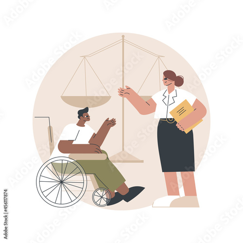 Personal injury lawyer abstract concept vector illustration. Legal services, physical or psychological injury, criminal prosecutor, legal documents, lawsuit argument, evidence abstract metaphor. © Vector Juice