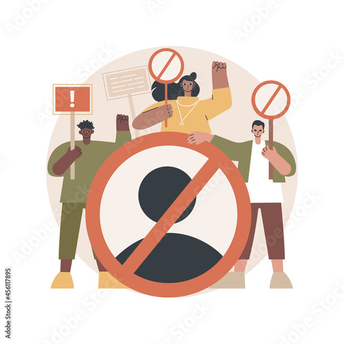 Boycott abstract concept vector illustration. Political program, consumer activism, collective behavior, cancel culture, moral purchasing, solidarity action, public protest abstract metaphor.