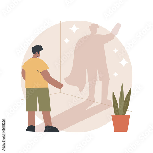 Self-esteem abstract concept vector illustration. Self-respect and self-worth, confidence, personality trait, subjective evaluation, personal value, judgement about oneself abstract metaphor.