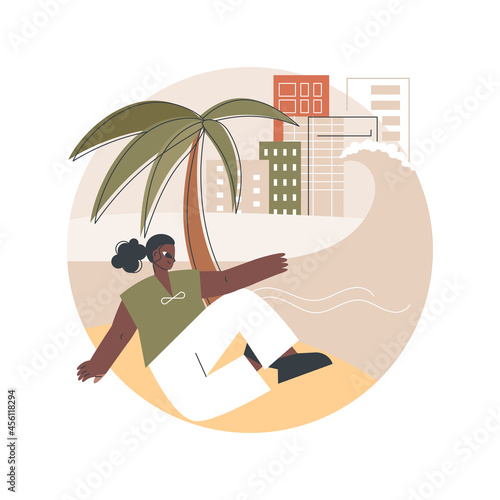 Downshifting abstract concept vector illustration. Simple living, minimal lifestyle, escape from big city, no stress life, seasonal downshifting, reduce pressure, find balance abstract metaphor.