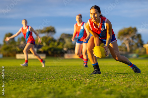 female footballers at training photo