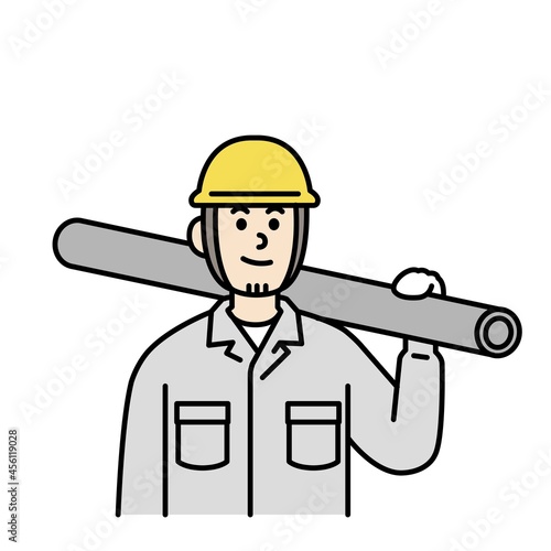 土木作業員さんのイラスト上半身