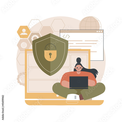 Privacy engineering abstract concept vector illustration. Security engineering, privacy model, safety architecture, personal data defense, product design, processing permissions abstract metaphor.
