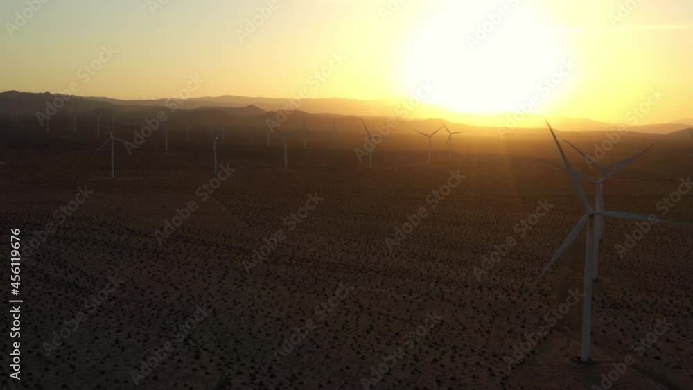 Wind turbines at sunset in Ocotillo, California Wind turbines at sunset in Ocotillo, California