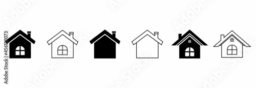 home icon set, home vector set, home symbol illustrations