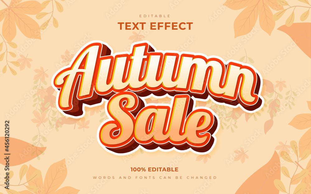 Autumn sale seasons editable text effects template style