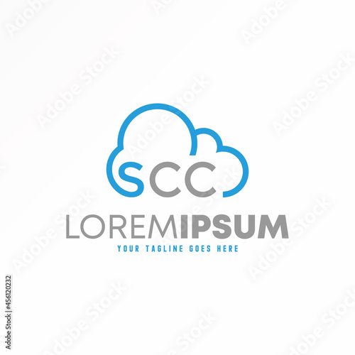 Letter or word SCC sans serif font with cloud image graphic icon logo design abstract concept vector stock. Can be used as a symbol related to the weather or initial