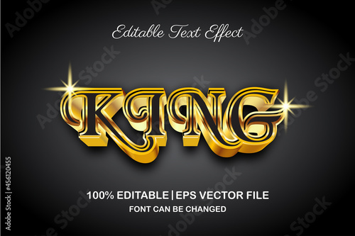 luxury king editable text effect 3d style
