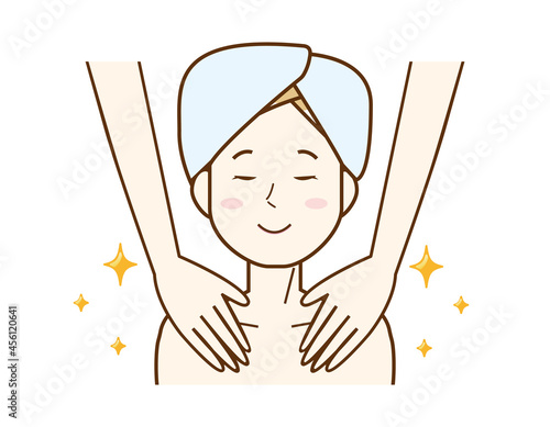 Vector illustration of a woman undergoing treatment at an esthetic salon.