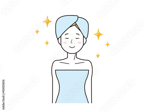 Vector illustration of a woman undergoing treatment at an esthetic salon.
