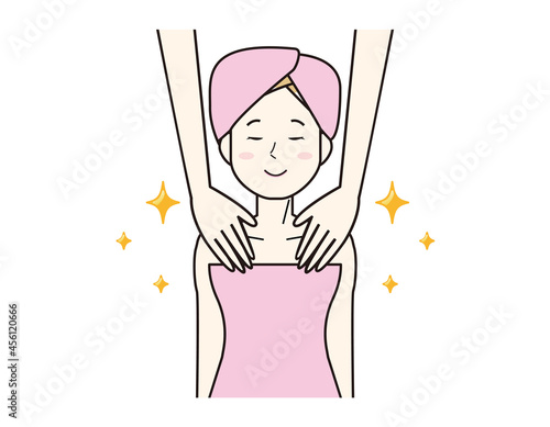 Vector illustration of a woman undergoing treatment at an esthetic salon.