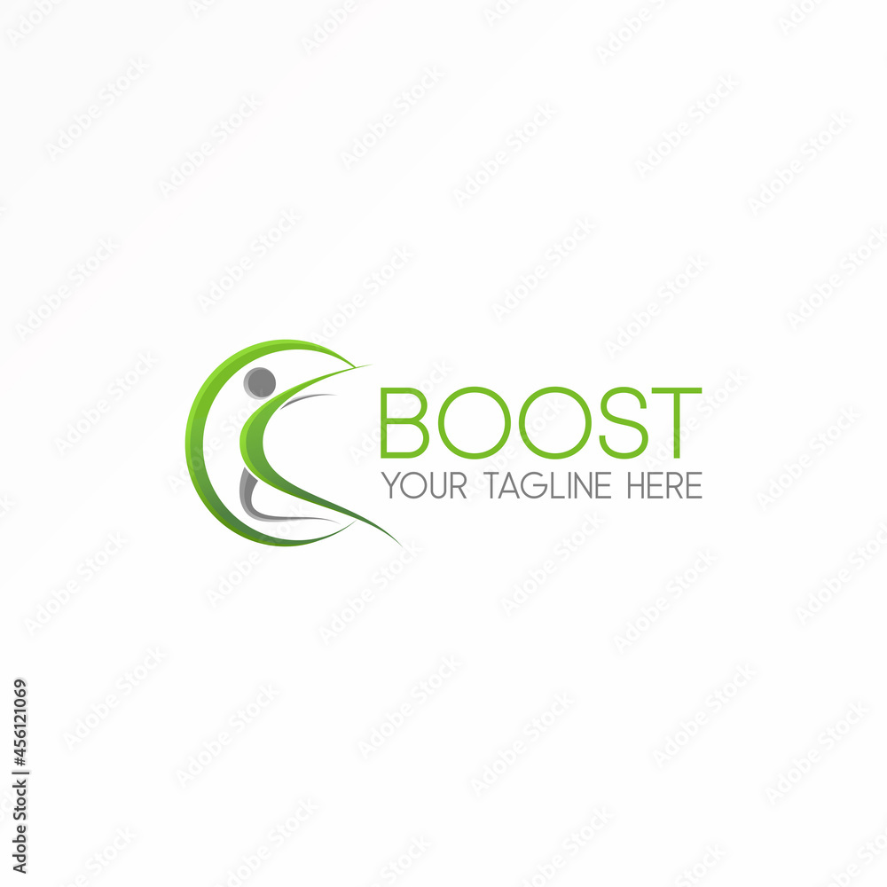 Obraz premium Human, person, or Body Movement in circle or crescent moon Image graphic icon Logo design actract concept Vector stock. Can be used as a symbol related to sport or health