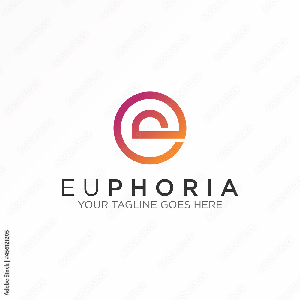Letter or word E or EP font in line circle Image graphic icon logo design abstract concept vector stock. Can be used as a symbol related to initial or monogram