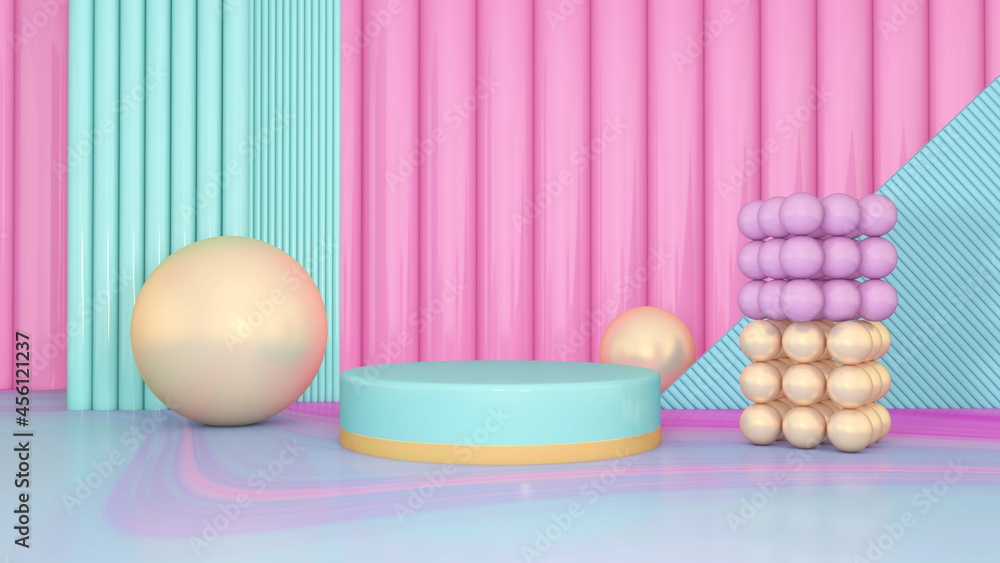 Background rendering with podium and wall scene abstract background. 3D illustration, 3D rendering Background rendering with podium and wall scene abstract background. 3D illustration, 3D rendering
