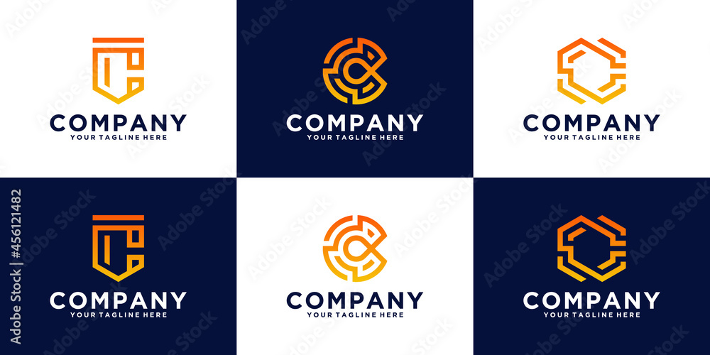 collection of initial letter c logos, for business, finance and technology