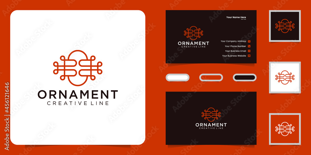 Naklejka premium minimalist ornament logo design inspiration and business cards