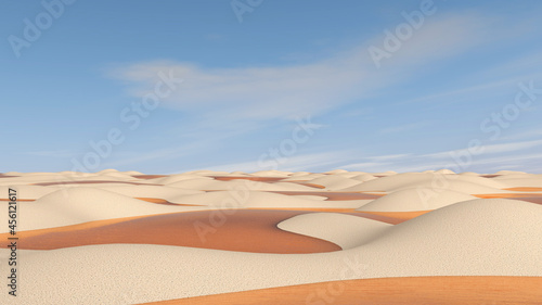 Desert with sky background. 3D illustration  3D rendering  