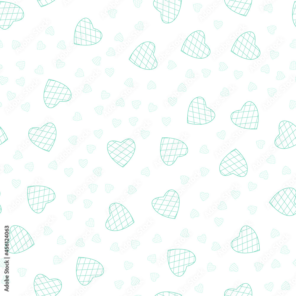 Heart green, seamless pattern for childish textile,fabric. For kids prints, bed linen. Modern, design, trendy geometric Valentine's Day pattern. Romantic, casual for the holiday. Vector illustration. Heart green, seamless pattern for childish textile,fabric. For kids prints, bed linen. Modern, design, trendy geometric Valentine's Day pattern. Romantic, casual for the holiday. Vector illustration.