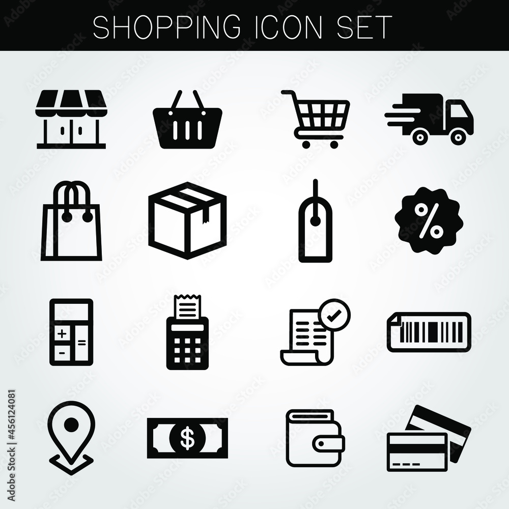Shopping and E-Commerce line icon collection. Outline icons about shopping. Editable stroke. Eps 10 vector illustration.