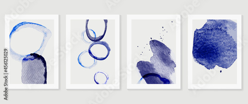 Watercolor abstract art background vector. Mid century modern art design for poster, wall arts, wallpaper and home deco. Vector illustration.