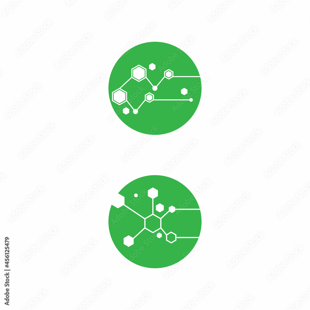 Obraz premium Molecule symbol logo template vector illustration design