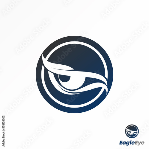 Unique Sharp Eye in block circle image graphic icon logo design abstract concept vector stock. Can be used as a symbol related to focus or animal