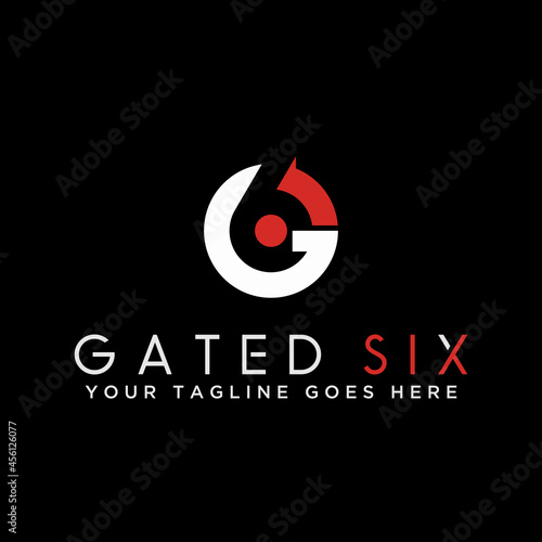 Letter 6G or G6 font in circle with negative space image graphic icon logo design abstract Concept vector stock. Can be used as a symbol related to initial or icon