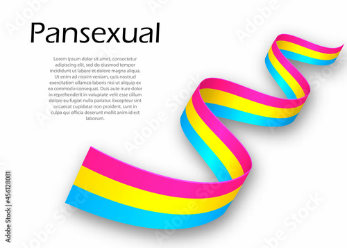 Waving ribbon or banner with Pansexual pride flag