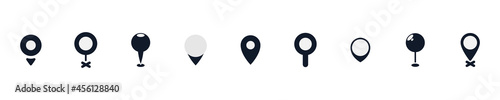 Set of GPS pins illustration