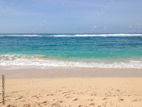White sand beach  crystal clear water on Gunung Payung Beach Bali Indonesia  in high resolution image