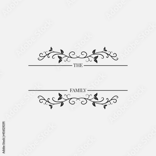 family monogram vector illustration