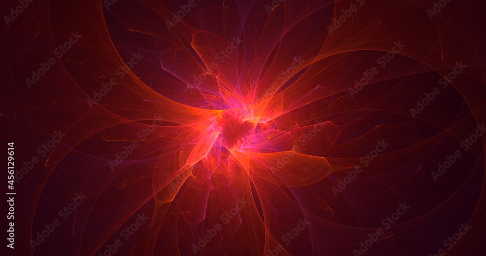 3D rendering abstract colorful fractal light background