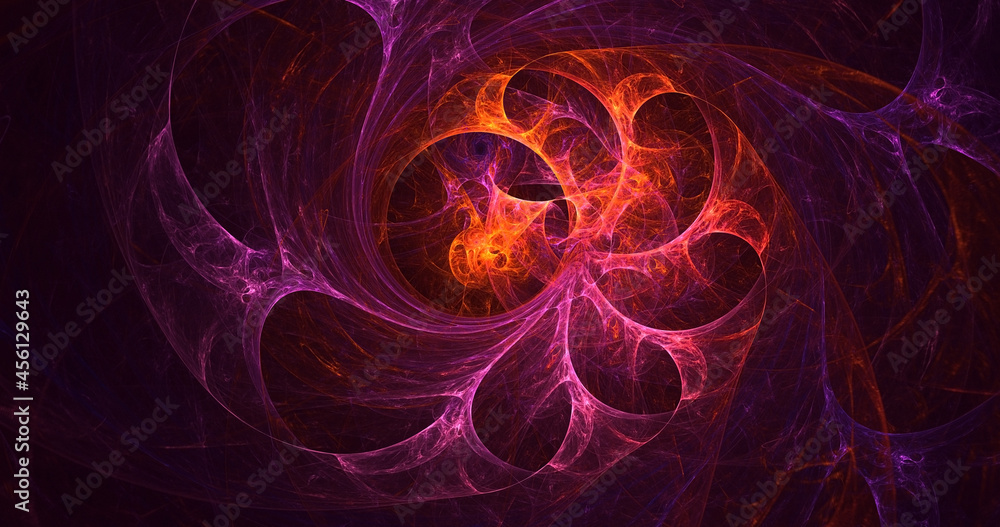 3D rendering abstract colorful fractal light background