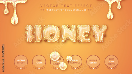 Honey -  Editable Text Effect, Font Style