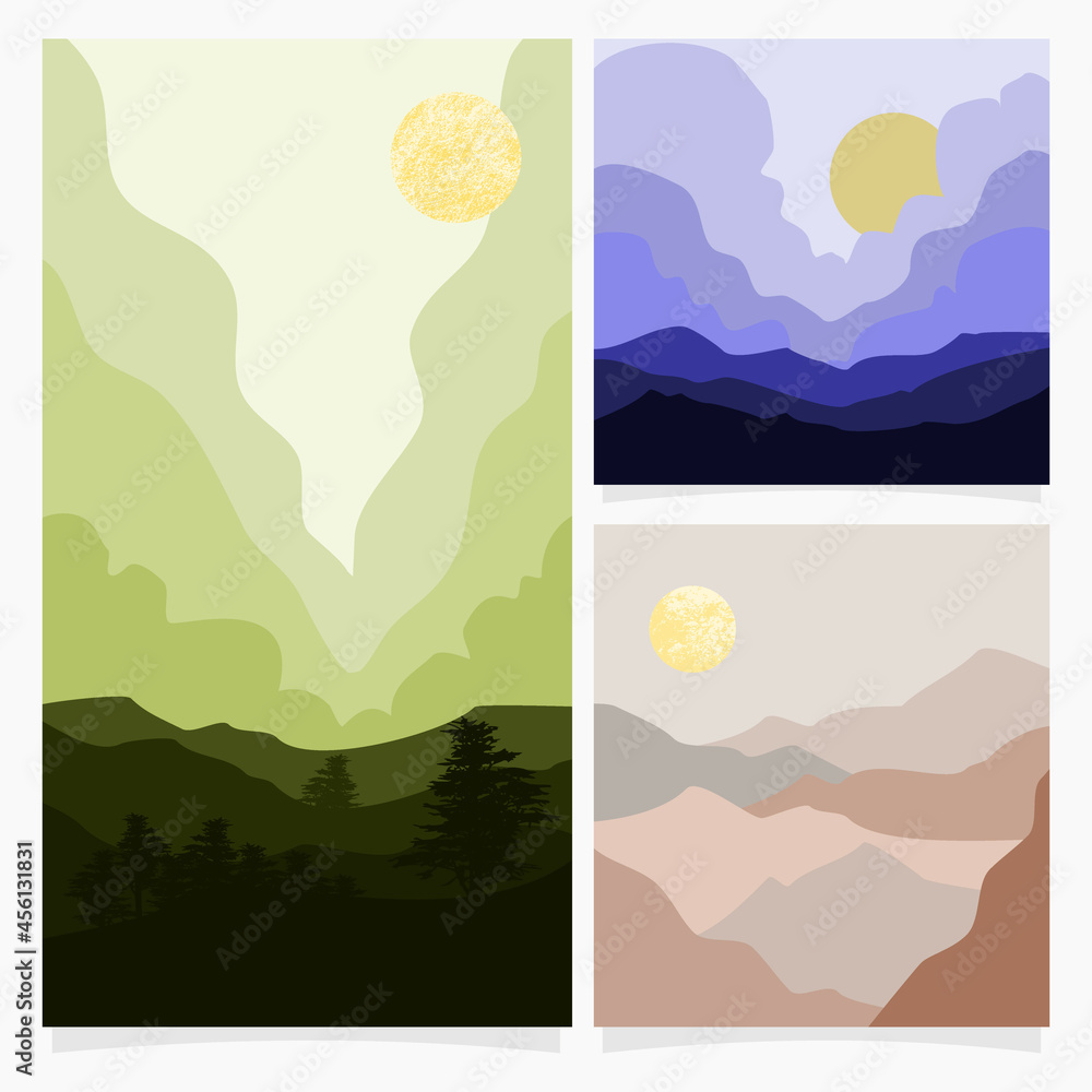 Abstract mountain landscape, natural landscape background.