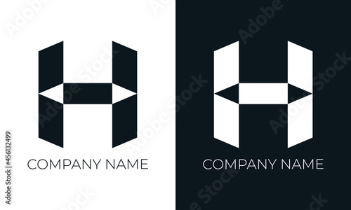 Initial letter h logo vector design template. Creative modern trendy h typography and black colors.