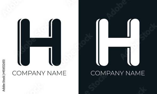 Initial letter h logo vector design template. Creative modern trendy h typography and black colors.