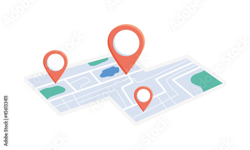 city map with pins