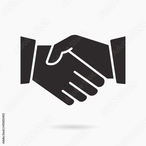 Handshake icon on white background. Vector illustration.