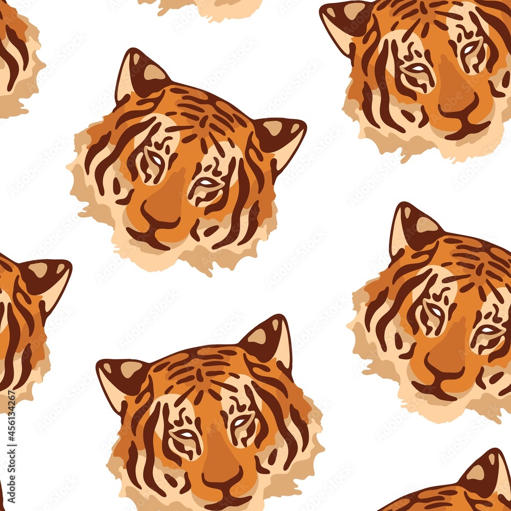 The symbol of the tiger of the New Year 2022. Vector illustration of a ...