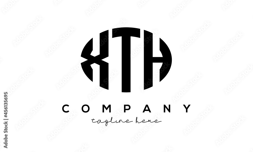 XTH three Letters creative circle logo design XTH three Letters creative circle logo design