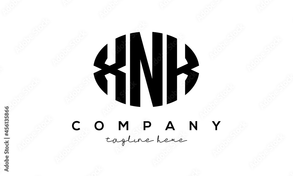 XNK three Letters creative circle logo design