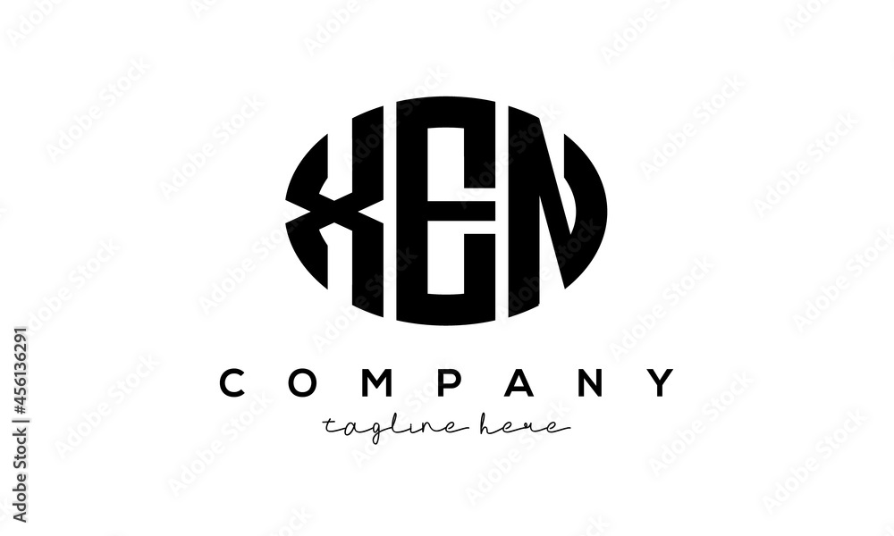 XEN three Letters creative circle logo design