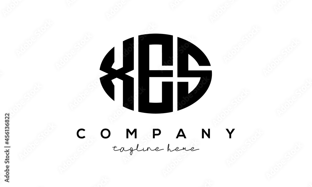 XES three Letters creative circle logo design XES three Letters creative circle logo design