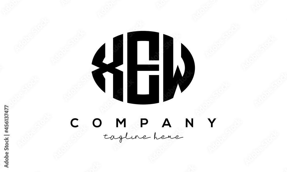 XEW three Letters creative circle logo design